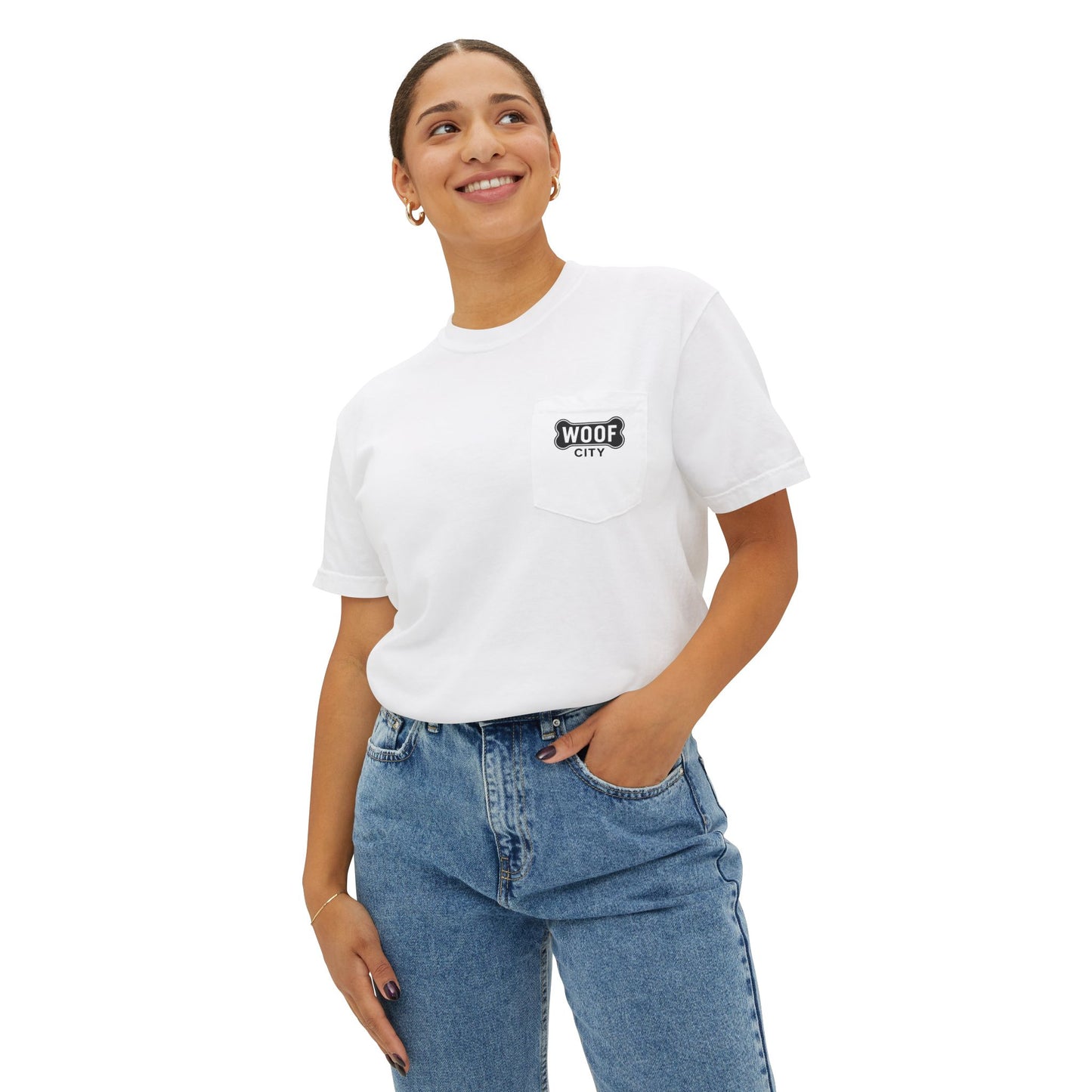 Woof City Pocket T-Shirt — Dog Lover Graphic Tee