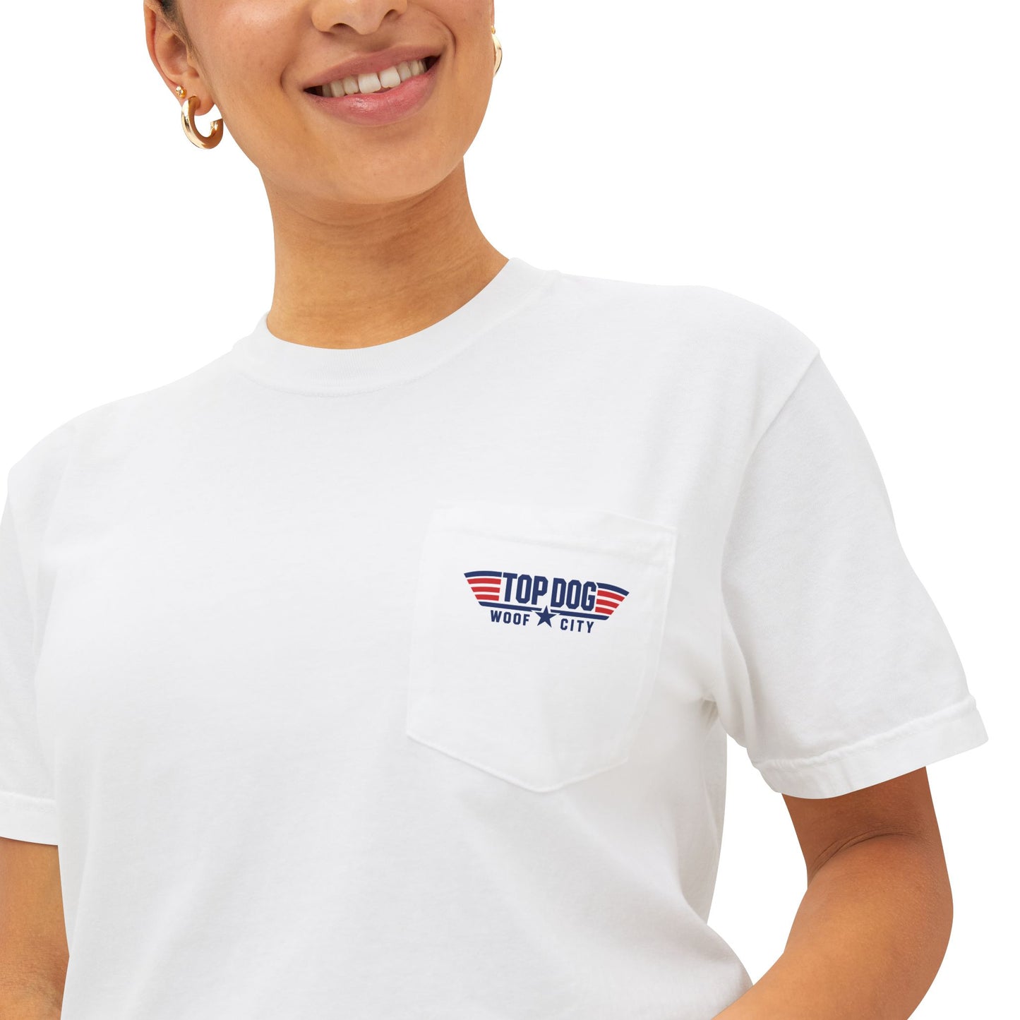 Negative Ghost Rider Pocket T-Shirt — Celebrate Pups for Independence Day & Holidays