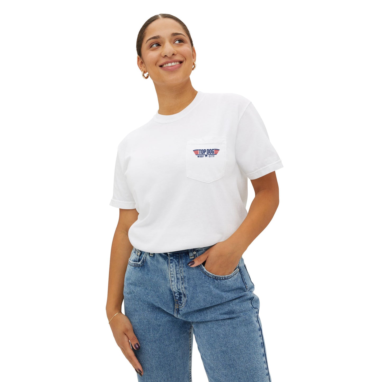 Negative Ghost Rider Pocket T-Shirt — Celebrate Pups for Independence Day & Holidays