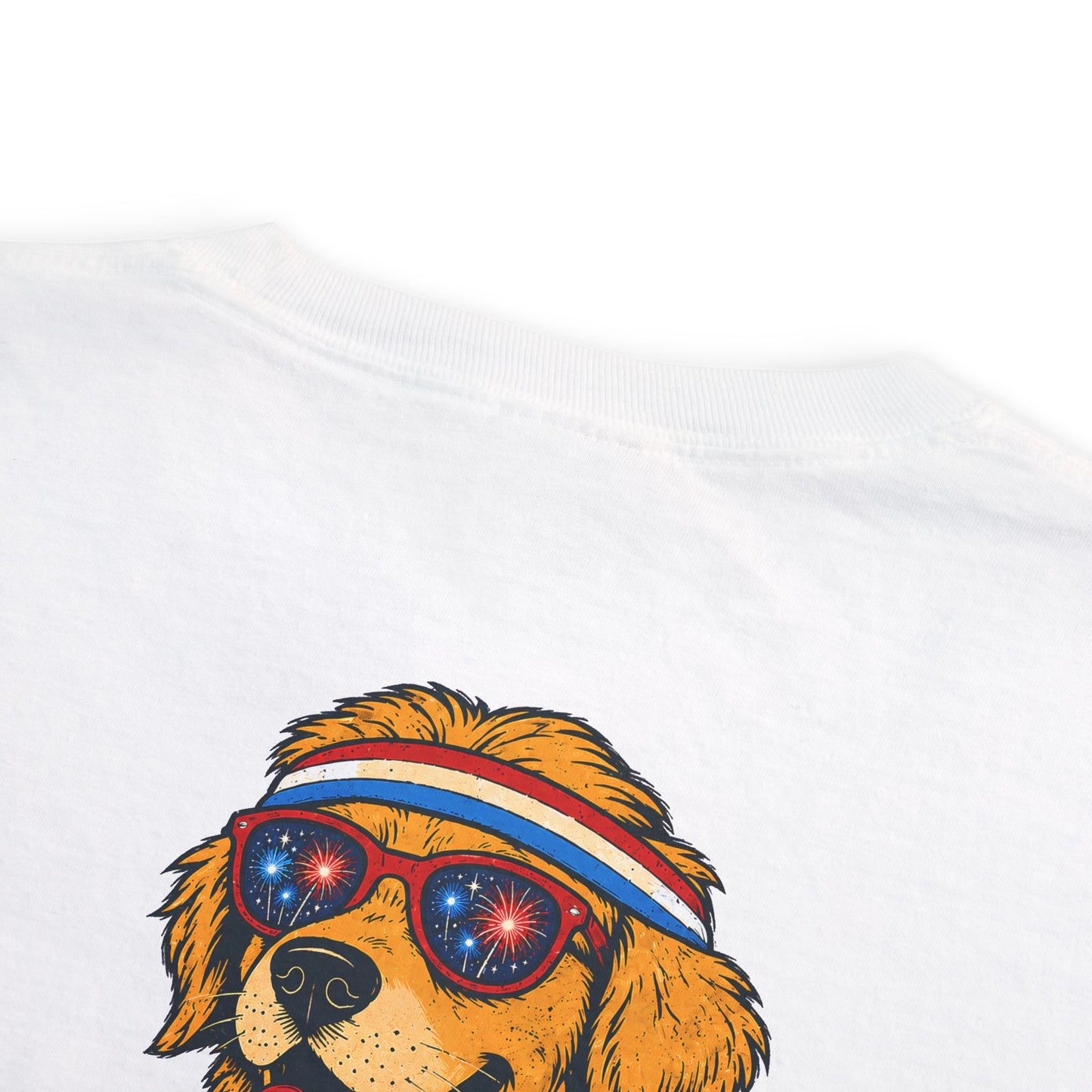 Warrior Dog Patriotic Pocket T-Shirt — Celebrate Pups for Independence Day & Holidays