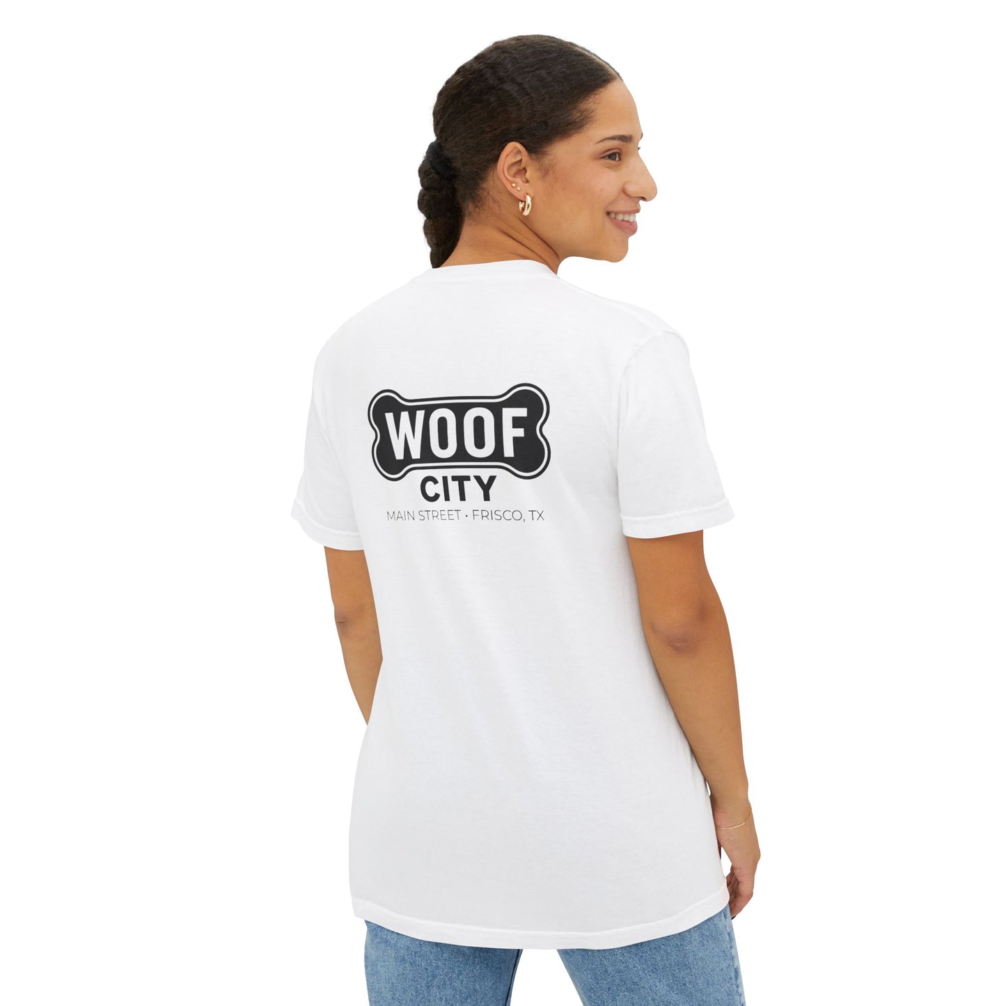 Woof City Pocket T-Shirt — Dog Lover Graphic Tee