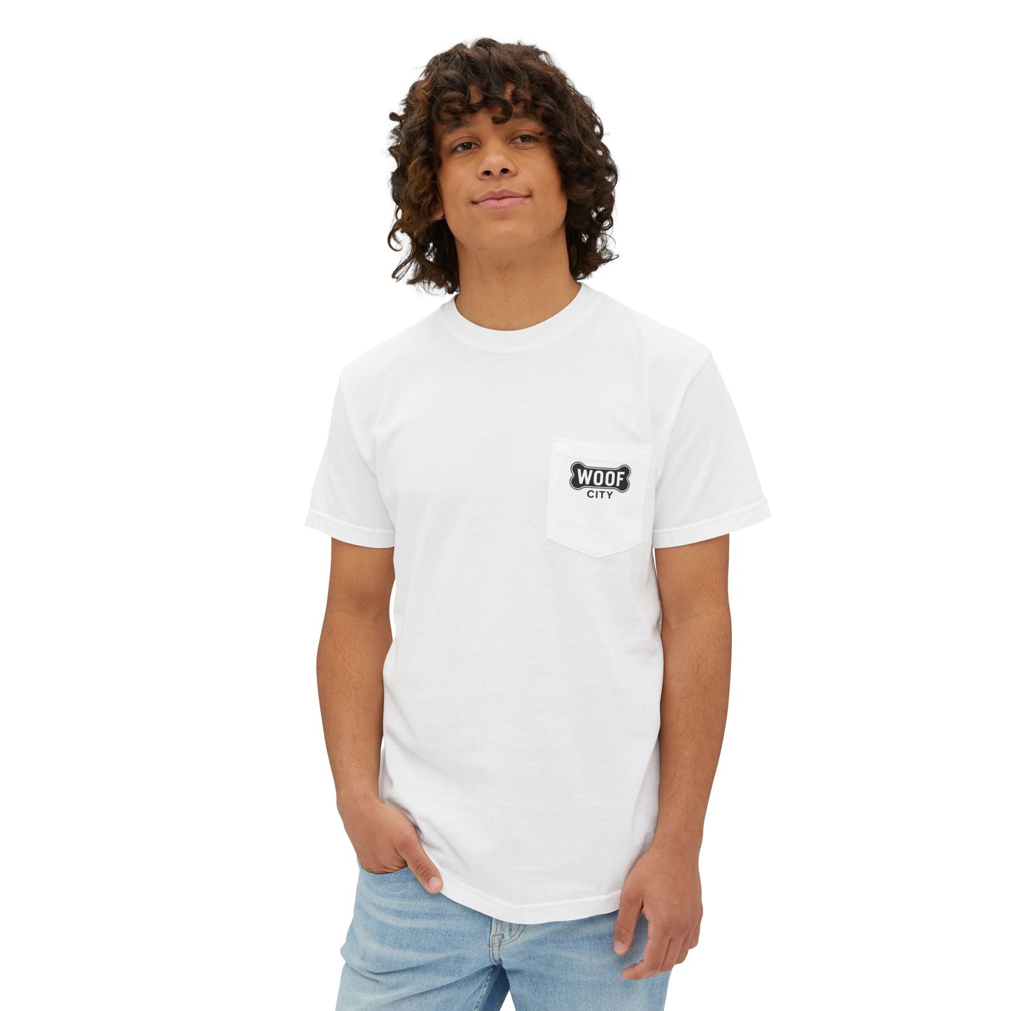 Woof City Pocket T-Shirt — Dog Lover Graphic Tee