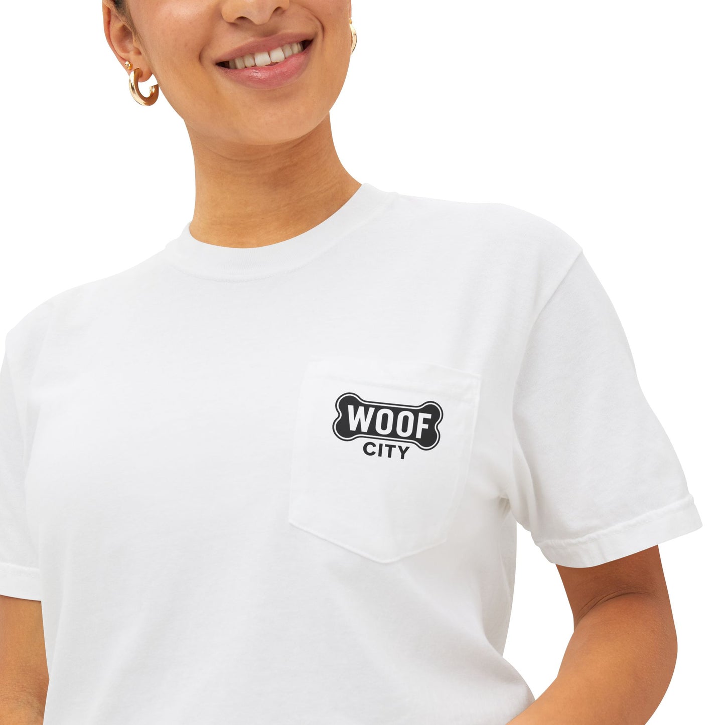 Woof City Pocket T-Shirt — Dog Lover Graphic Tee